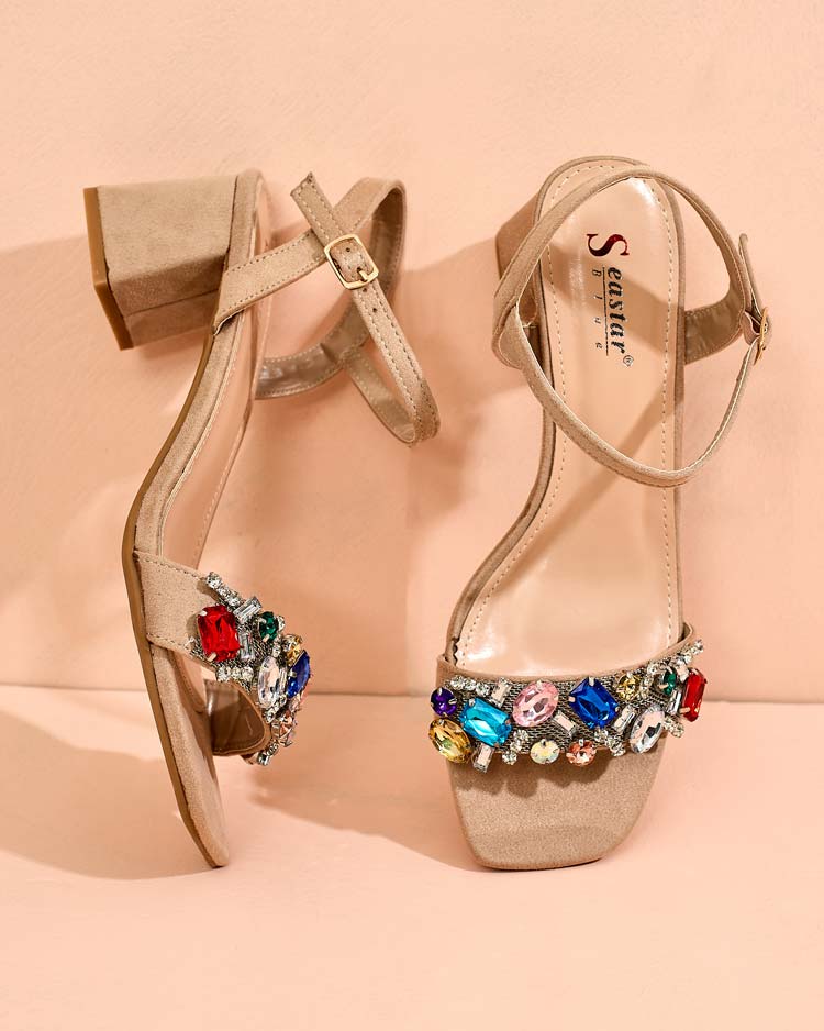 Royalfashion Женские сандалии на стойке с кристаллами Osdar