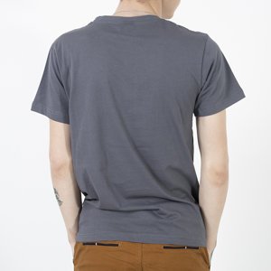 Темно-серая мужская футболка с надписью