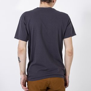 Темно-серая мужская футболка с принтом