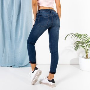 Темно-синие женские джинсы