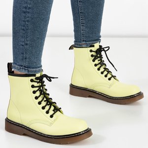 Желтые женские ботинки на шнуровке ormella - обувь