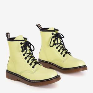 Желтые женские сапоги Ornika на шнуровке - обувь