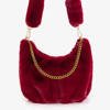 Женская сумка из меха бордового цвета - Сумки