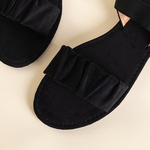 Женские черные сандалии из эко-замши от Wiskonsin - Обувь